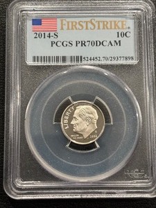 2014-S Roosevelt Dime Proof PCGS PR70 Deep Cameo