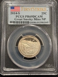 2014-S Great Smoky Mountains Quarter Proof PCGS PR69 Deep Cameo