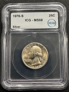 1976-S Bicentennial Silver Quarter ICG MS68