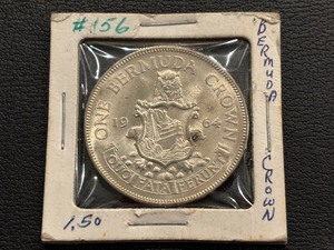 1964 Bermuda Silver One Crown