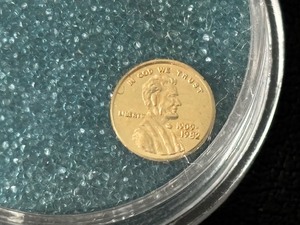 Micro 14K Gold Lincoln Cent