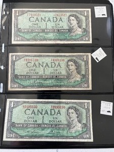 1954 Canada $1 Dollar Bills