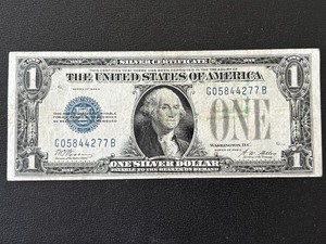1928 A Blue Seal $1 Dollar Silver Certificate Funnyback