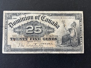 1900 Dominion of Canada 25 Cent Paper Currency