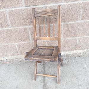 Vintage Folding Wooden Childs Chair
