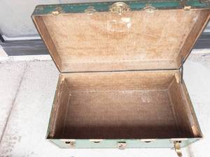 Vintage Riveted Trunk With Divided Interior