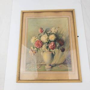 Carle J. Blenner Blooming Beauties Antique Framed Lithograph