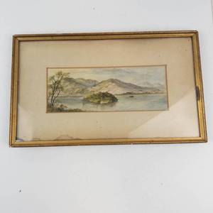 Framed Landscape Watercolor Painting