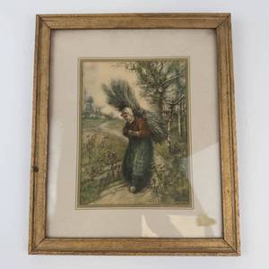 Framed Rural Print in Gold-Tone Frame