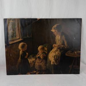 Bernard Pothast Her First Lesson Vintage Lithograph Print
