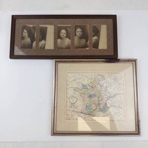 Woodedge Framed Map of France & Portrait Collage (Lot of 2)