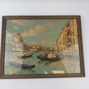 Vintage Gaston Boucart Grand Canal Venice Framed Print