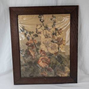 Vintage Large Framed Floral Print