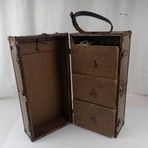 Vintage Doll Travel Trunk With Inserts