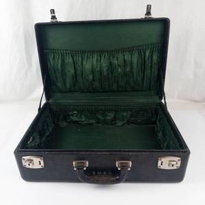 Vintage E.M.S.D. Black Briefcase With Green Lining