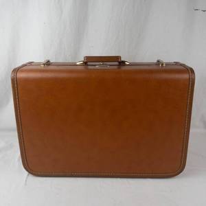 Vintage Lapadite Brown Hard-Sided Suitcase