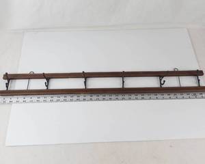 Vintage Wooden Wall Coat Rack With Metal Hooks