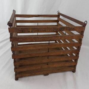 Wood Slat Crate Basket
