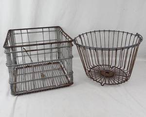 Vintage Wire Storage Basket Pair (Lot of 2)