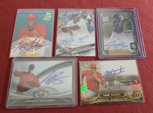 (5) Baseball Autographed Cards
