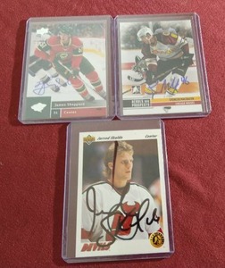 (3) In Person Autographed Hockey Cards