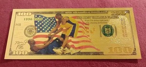Commemorative Gold Foil Note - Kobe Bryant & Michael Jordan