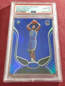 2019 Panini Certified Eric Paschall Mirror Blue Rookie Card - PSA 10