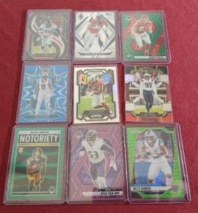 (9) Football Prizm Cards - Shimmer, Etc