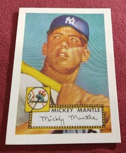 Vintage Reprint of 1952 Topps Mickey Mantle Rookie Card