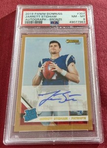 2019 Donruss Jarrett Stidham Bronze Auto Rookie Card - PSA 8