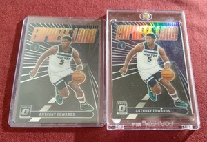 (2) Optic Anthony Edwards Express Lane Cards - Includes Prizm