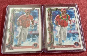 (2) Mike Trout Topps Holiday Cards - Includes Short Print