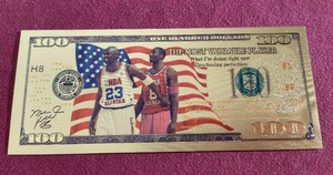 Commemorative Gold Foil Note - Kobe Bryant & Michael Jordan