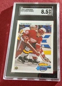 1990-91 Upper Deck Sergei Fedorov Young Guns Rookie Card - SGC 8.5
