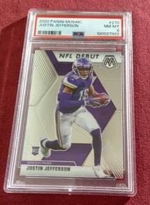 2020 Mosaic Justin Jefferson Rookie Card - PSA 8