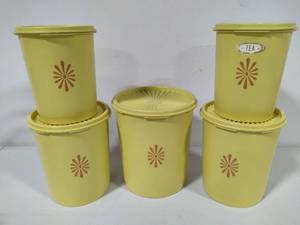 Tupperware Harvest Yellow Nesting Canister Set  Addtl Pcs