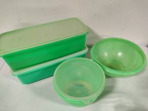 Vintage Green Tupperware Pieces