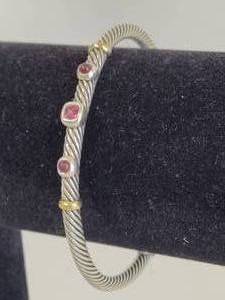 David Yurman 18K Gold & Sterling 925 Cable Bracelet