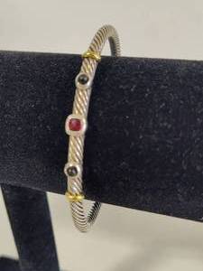 David Yurman 18K Gold & Sterling 925 Cable Bracelet