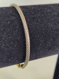 David Yurman 18K Gold & Sterling 925 Micro Cable Buckle Bracelet