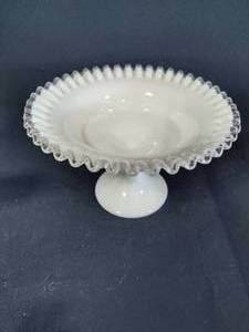 Fenton Silver Crest Pedestal CompoteCandy Dish