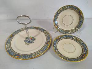 Lenox Autumn Presidential Collection Partial Tiered Server & Saucers