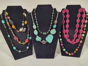 Assortment of BeadedStone Costume Necklaces