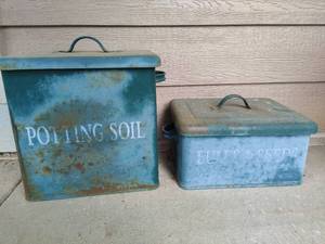 Restoration Hardware Outdoor Storage Tins  Saturday Pick Up in Plymouth - See Removal Tab for Specifics
