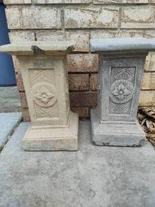 Cement Outdoor PillarsPlant Stands  Saturday Pick Up in Plymouth - See Removal Tab for Specifics