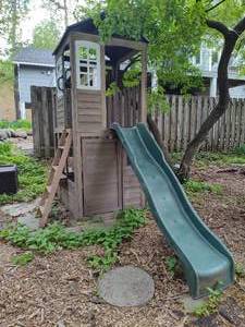 Outdoor Two-Level Kid Craft Childs Playset wSlide  Saturday Pick Up in Plymouth - See Removal Tab for Specifics