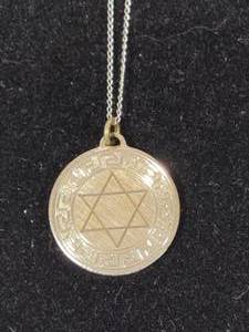 14K White Gold Chain wStar of David Pendant