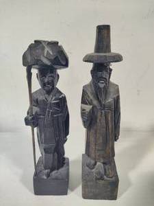 Pair of Wood Carved Figurines