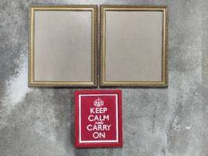 Two Gold Frames & Keep Calm Saying