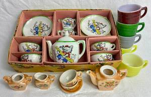Assortment of Childrens Vintage Tea Sets- 3 Sets